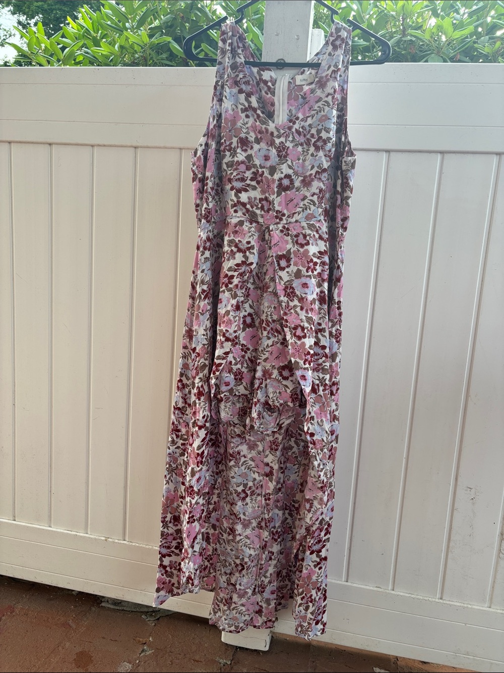 Hi-low with short Floral Sleeveless Maxi Dress in multicolored